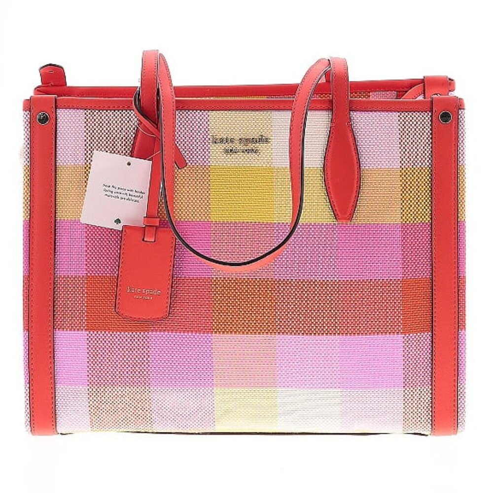 NWT Kate Spade pink plaid tote - Picture 2 of 8